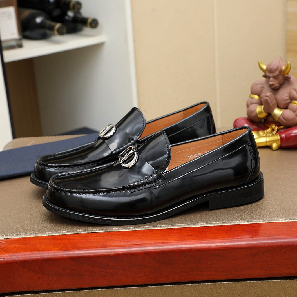 Dior Black Buckle Loafers — side