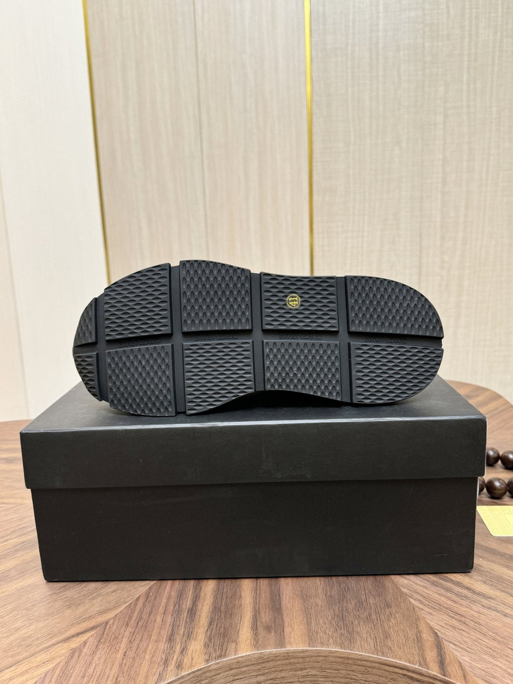 Emporio Armani Gray Slip-On Sneakers — detail