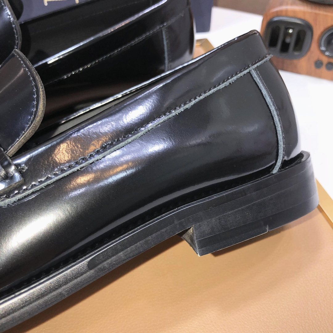 Dior Black Buckle Loafers — detail