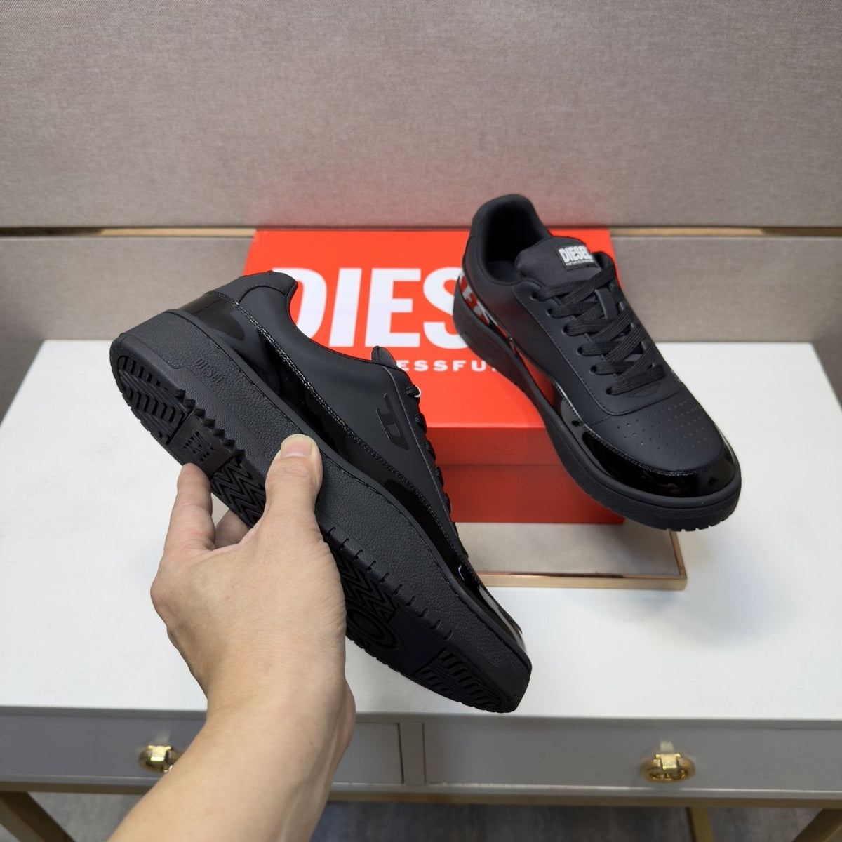 Diesel Black Low-Top Sneakers — back