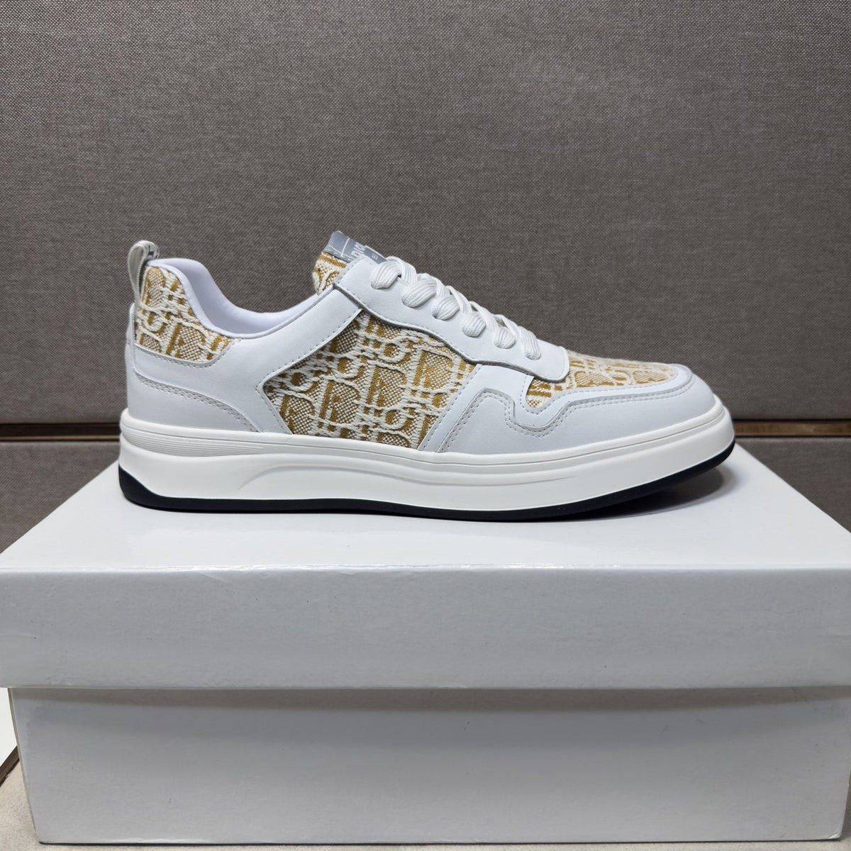 Dior Men's Patterned Panel Low-Top Sneakers — front