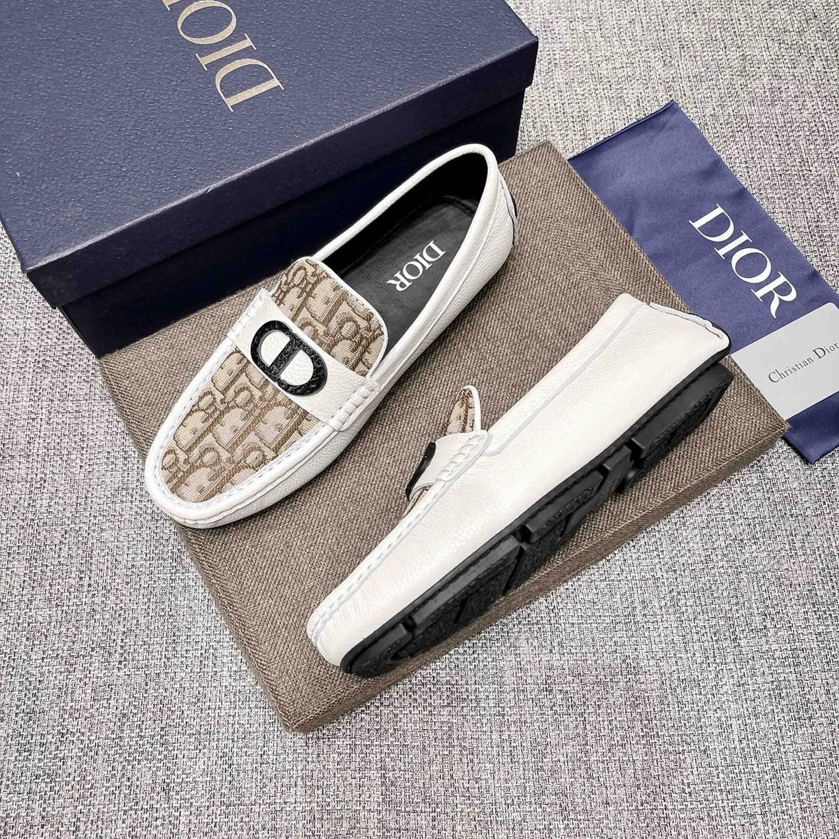 Dior Patterned Vamp Loafers — front