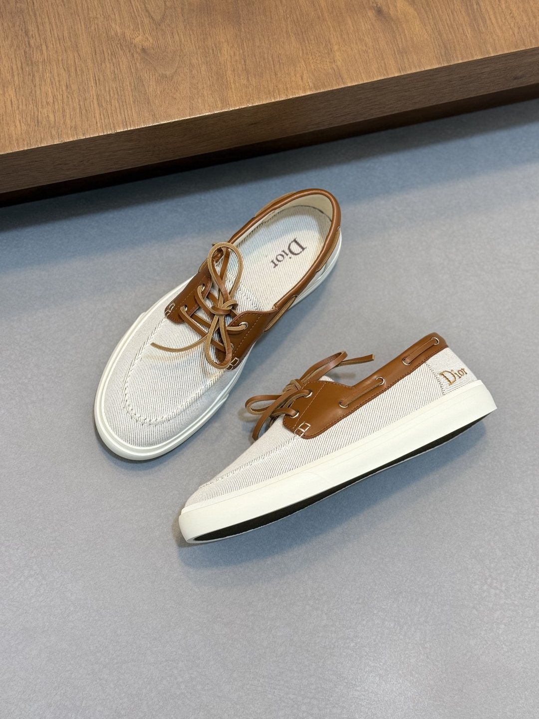 Dior Contrast-Trim Lace-Up Casual Shoes — front