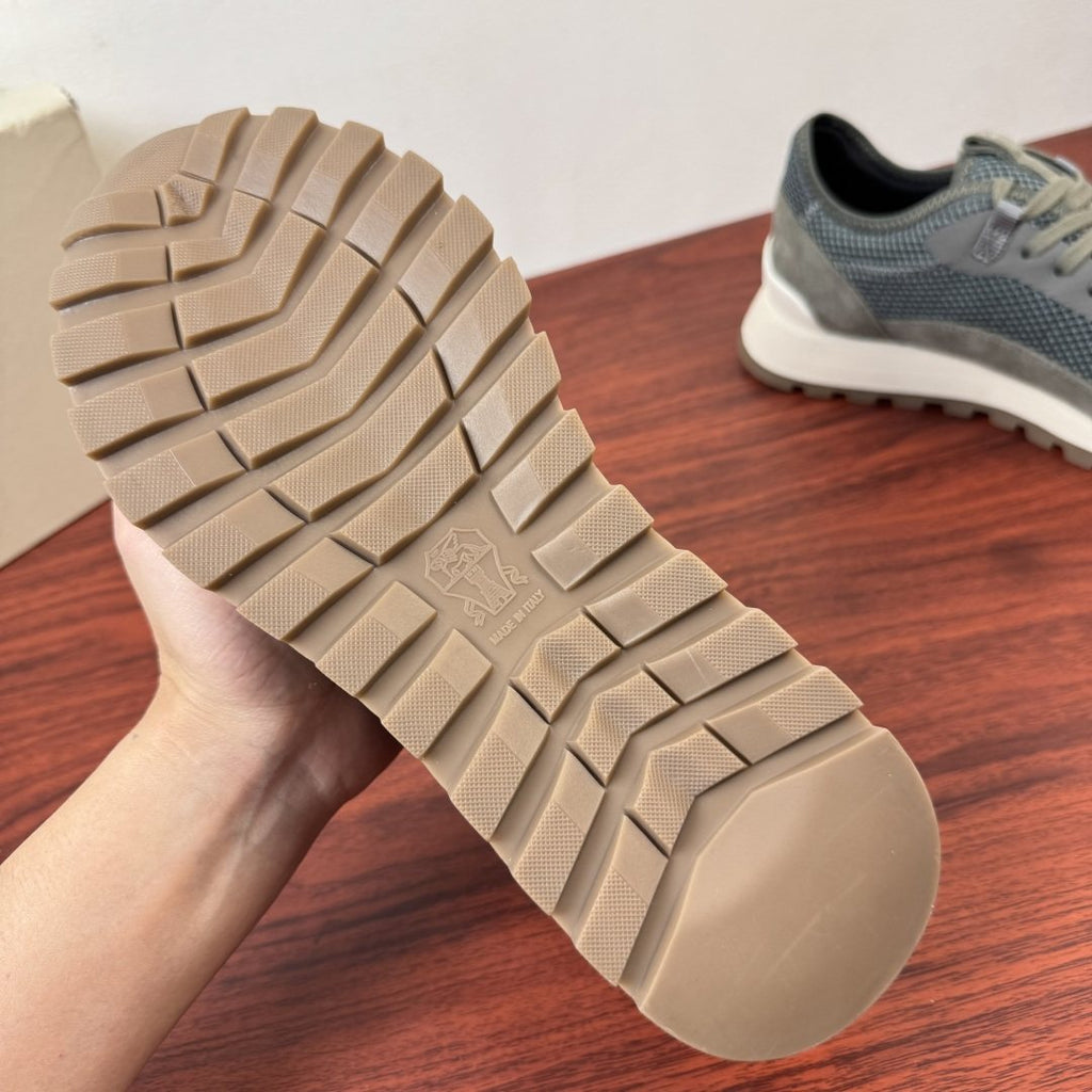 Brunello Cucinelli Mesh and Suede Sneakers — side