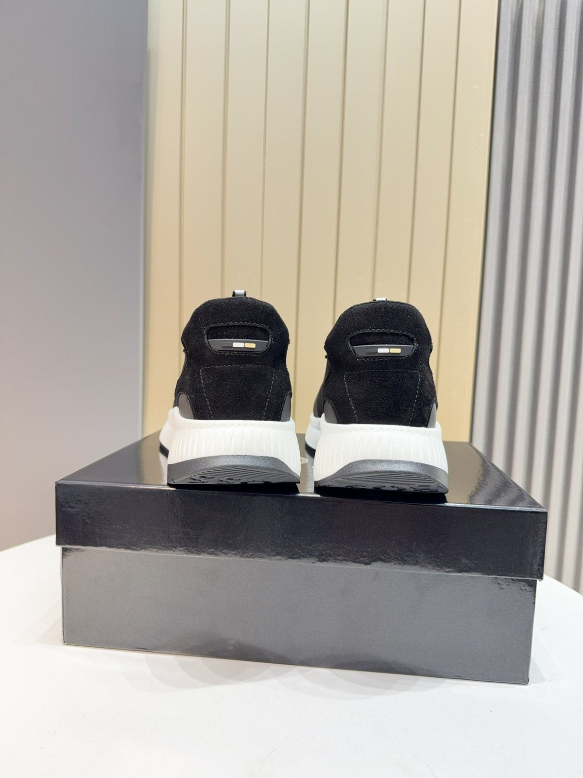 BOSS Knit Lace-Up Sneakers — back