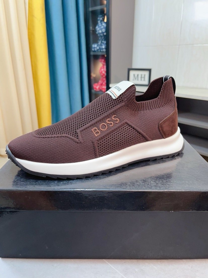 BOSS Knit-Look Slip-On Sneakers — front