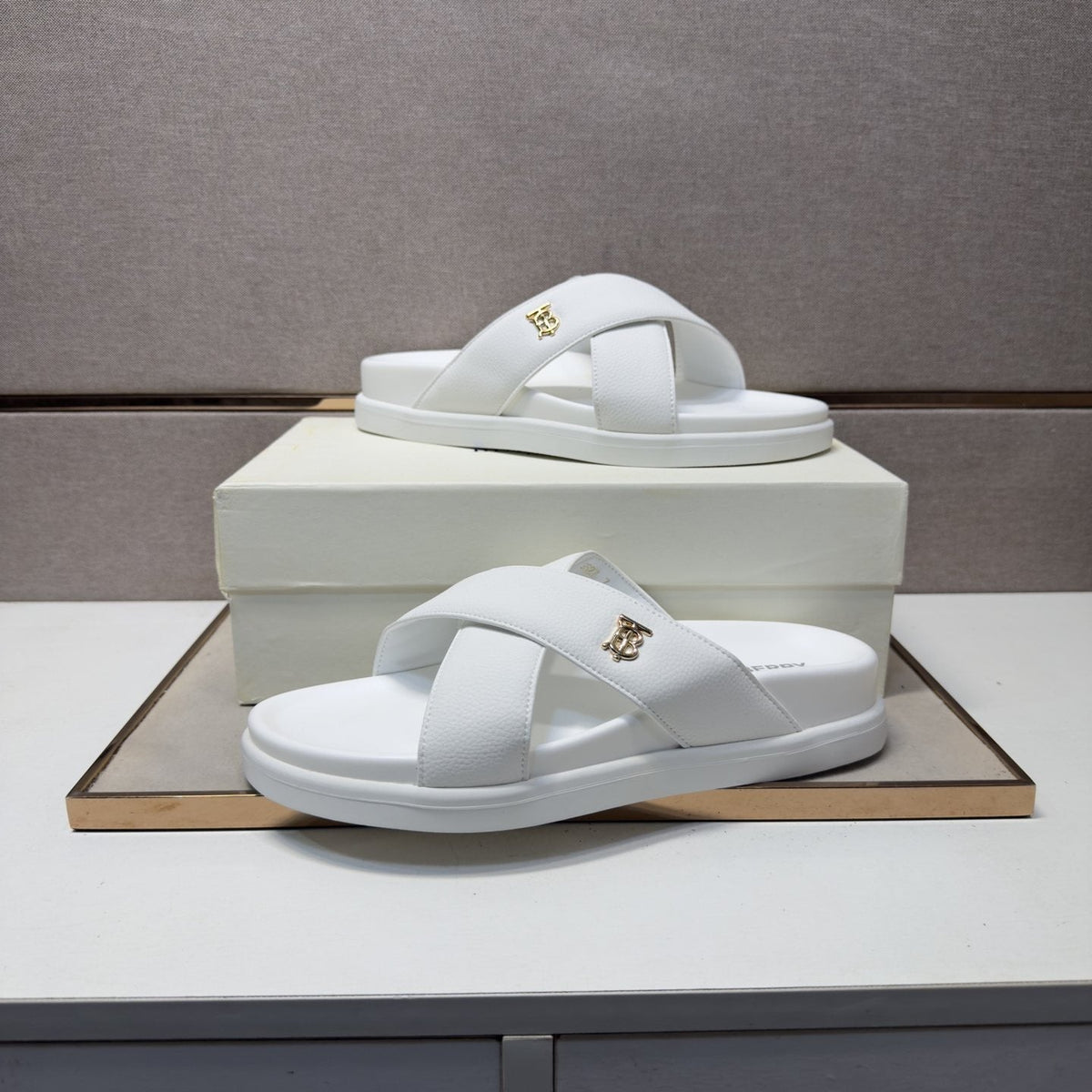 Burberry Cross-Strap Slide Sandals — hero