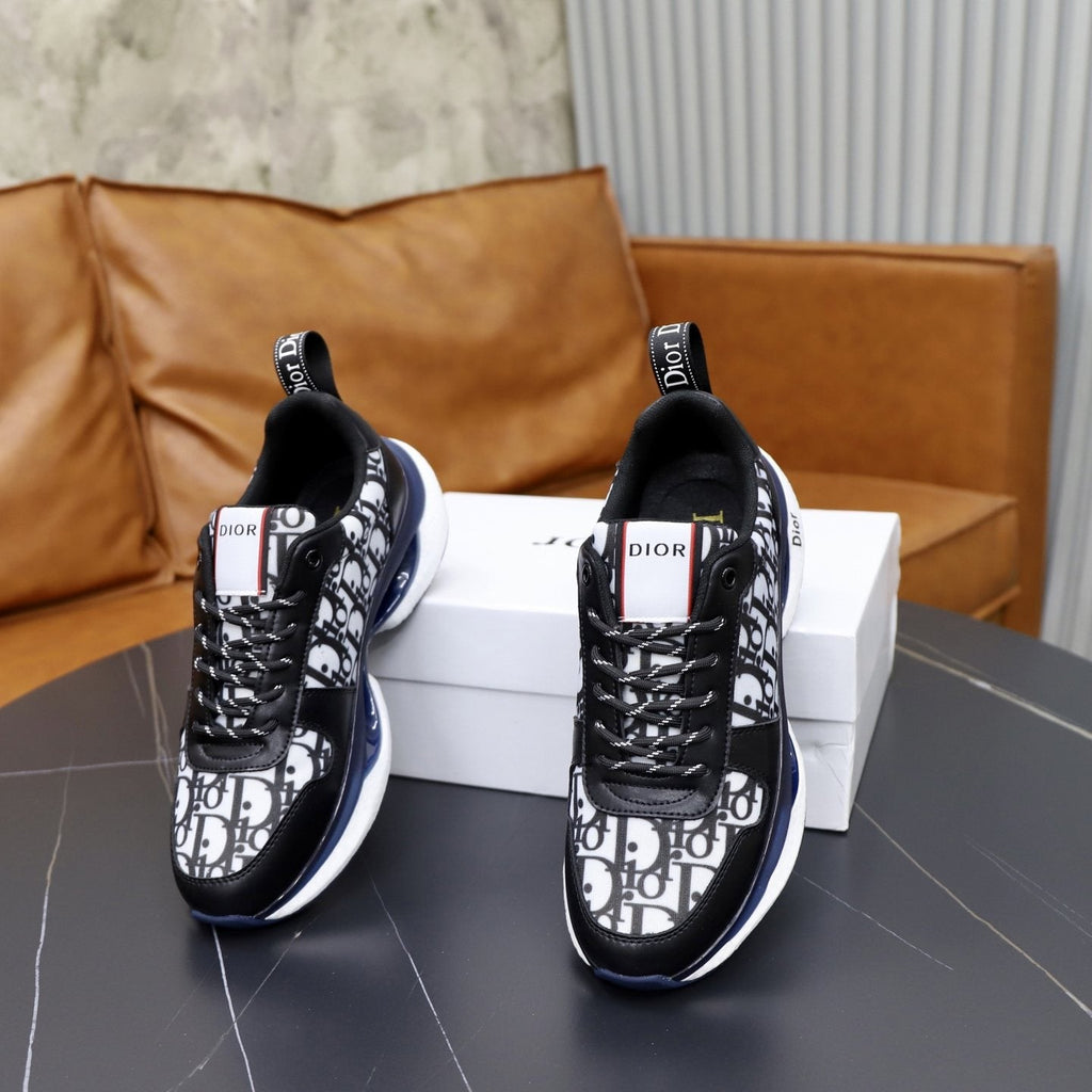Dior Patterned Lace-Up Sneakers — front