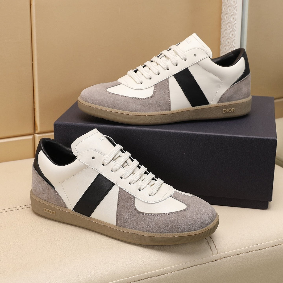 Dior B01 Matchpoint Taupe-Panel Sneakers — front